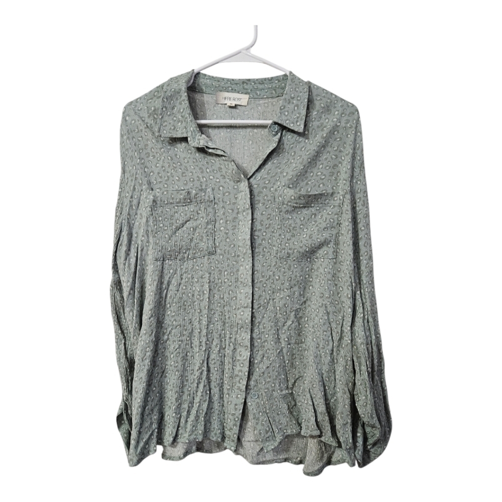 Hippie Rose button down cheetah print blouse!